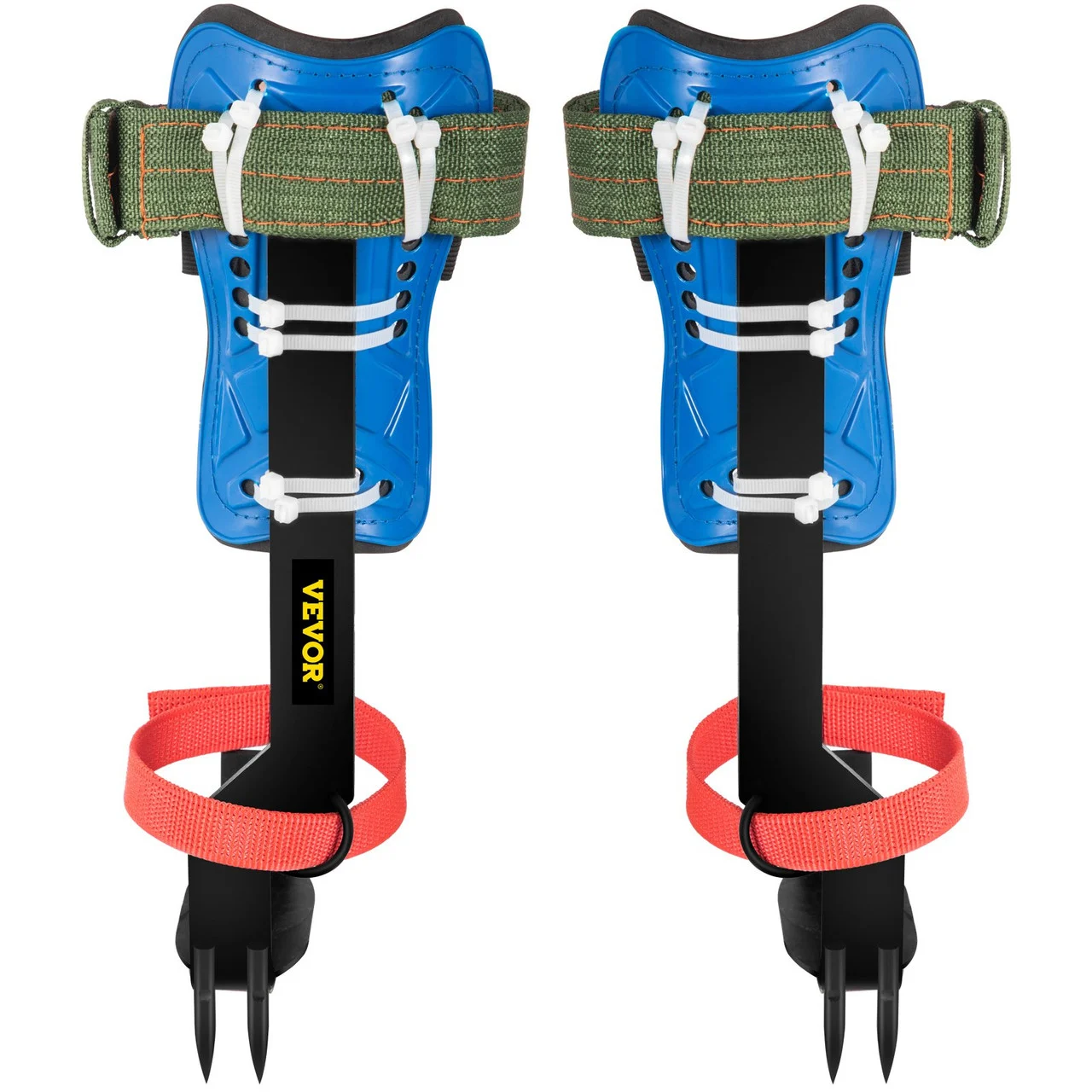 Tree Climbing Spikes, 4 in 1 Alloy Metal Adjustable Pole Climbing Spurs, w/Security Belt & Foot Ankle Straps, Arborist Equipment for Climbers, Logging, Hunting Observation, Fruit Picking