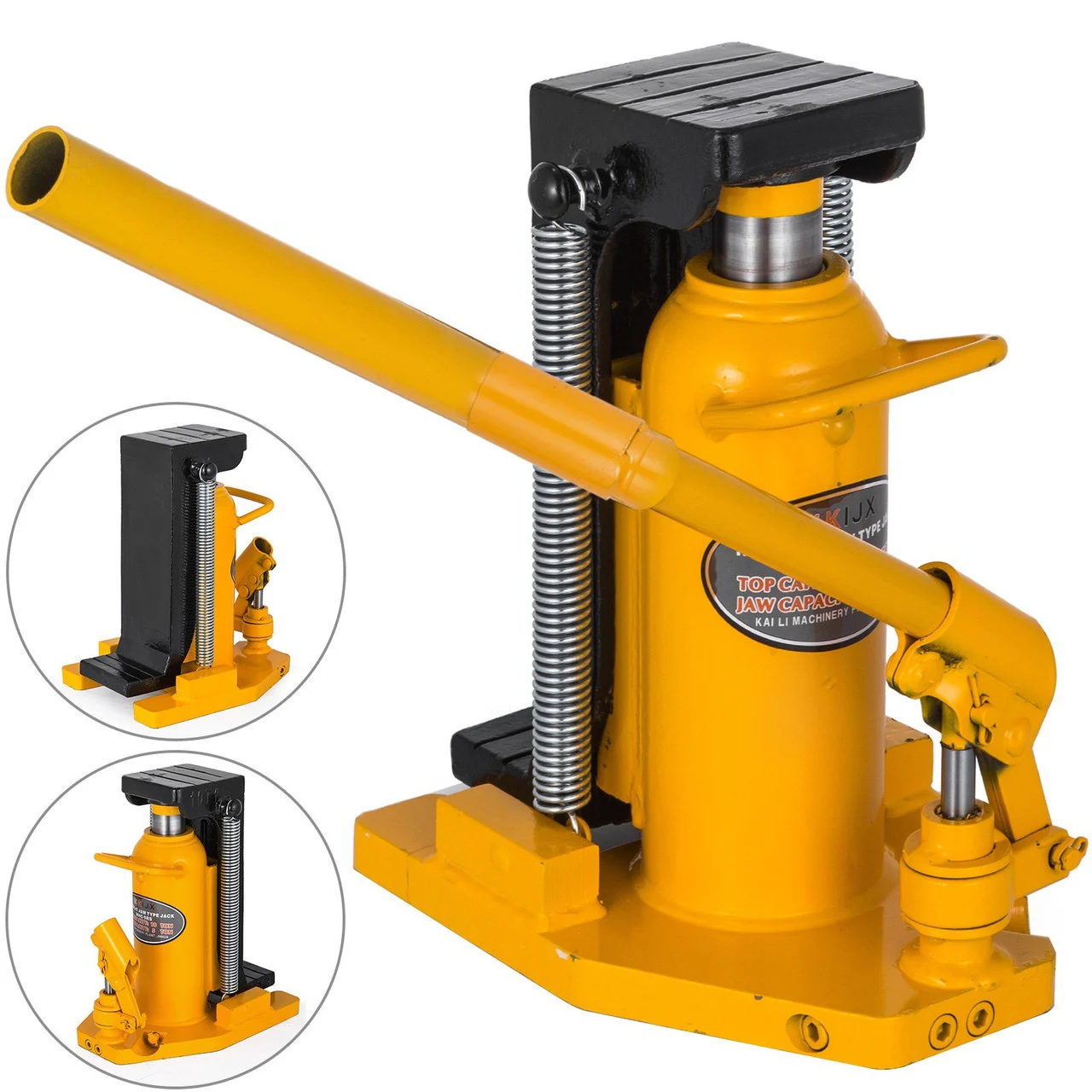 Toe Jack Lift Hydraulic Machine Toe Jack Lift Air Hydraulic Toe Jack Proprietary Heat-Treated Steel (10-20Ton Yellow)