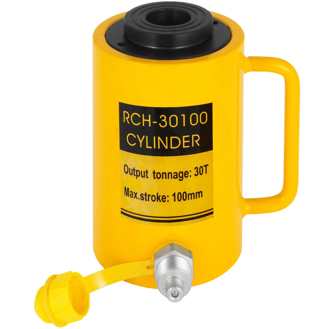 Hydraulic Cylinder Jack 30Ton, Solid Ram Hydraulic Cylinder 4Inch, Stroke Single Acting Hydraulic Cylinder, w/Quick Connector Portable Hydraulic Solid Jack Industrial Lifting Jack Ram