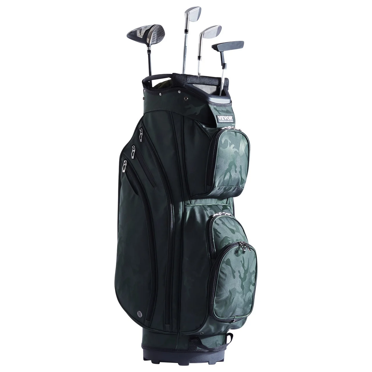 Golf Cart Bag with 14 Way Organizer Divider Top, 36” 11 Pockets Premium Nylon Cart Bag, Durable Golf Bags with Handles & Dust Cover & Detachable Straps for Men & Women, Army Green