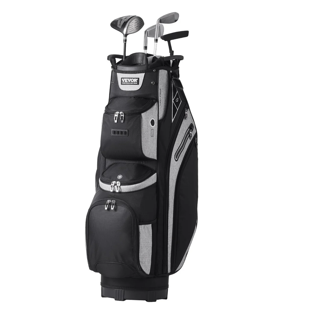 Golf Cart Bag with 14 Way Organizer Divider Top, 36” 13 Pockets Premium Cart Bag, Durable Golf Bags with Handles & Dust Cover & Detachable Straps for Men & Women, Black Color-Block