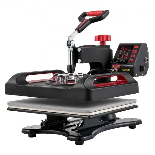 Heat Press Machine 12x15, 800W Heat Press for Sublimation 5 in 1 Combo, Dual Digital Heat Press Transfer, Uniform Heat, Anti-Scald Cover, Vinyl Transfer Printer for T Shirts Mug Cap Plate, Red