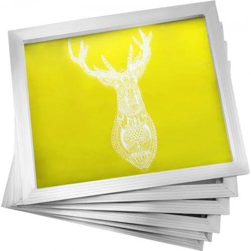 Silk Screen Frame 6 Pieces Aluminum Silk Screen Frame 20x24 Inch Silk Screen Printing Frame with Yellow 305 Count Mesh