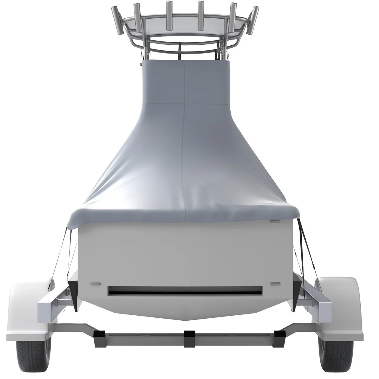 T-Top Boat Cover, Fit for 20'-22' Boat, Heavy Duty 600D Marine Grade Oxford Hard Top Cover, UV Resistant Waterproof Center Console Boat Cover w/ 2 Support Poles and 7 Wind-Proof Straps, Gray