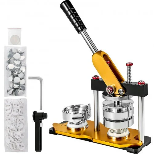 Button Maker 75mm Rotate Button Maker 3inch Badge Maker Punch Press Machine with 100 Sets Circle Button Parts for Friends Children DIY Gifts