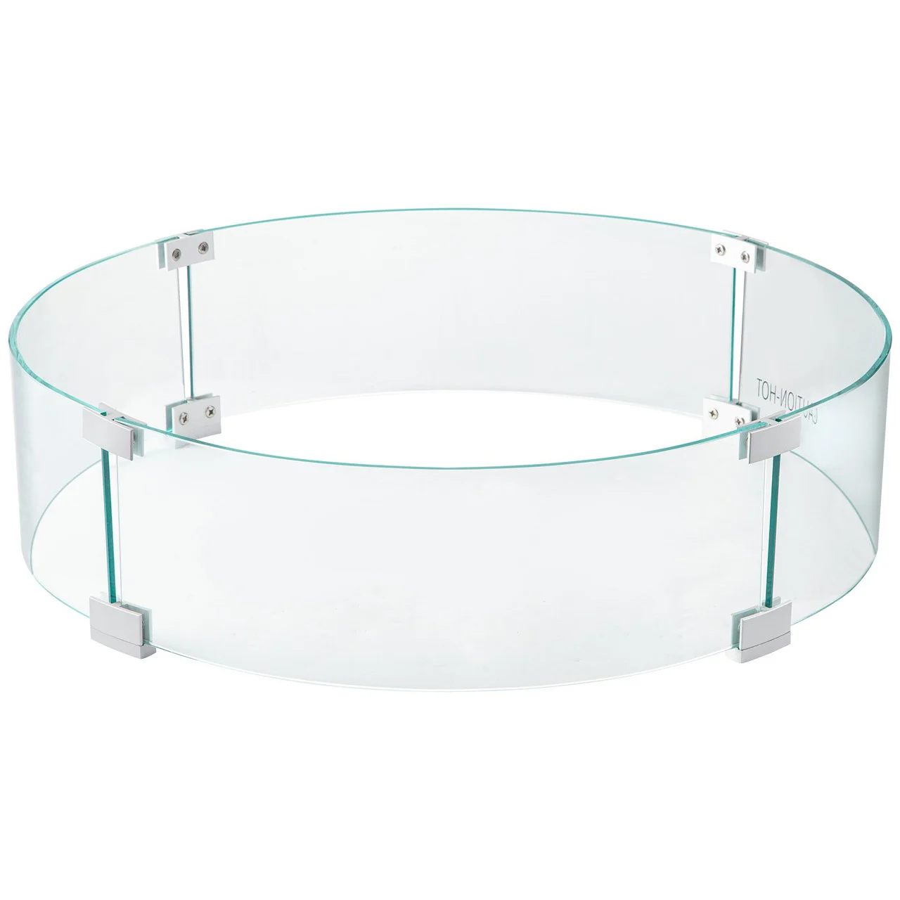 Fire Pit Wind Guard, 24 x 24 x 6 inch Glass Flame Guard, Round Glass Shield, 1/4-Inch Thick Fire Table, Clear Tempered Glass Flame Guard, Aluminum Alloy Feet for Propane, Gas, Outdoor