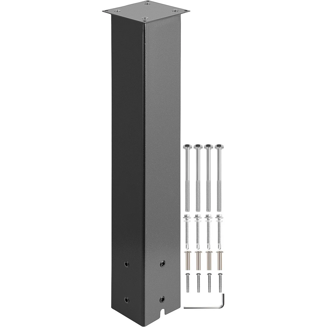 Mailbox Post, 27" High Mailbox Stand, Black Powder-Coated Mail Box Post Kit, Q235 Steel Post Stand Surface Mount Post for Sidewalk and Street Curbside, Universal Mail Post for Outdoor Mailbox