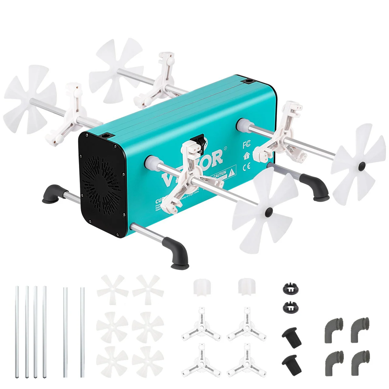 4 Cup Turner, 2 Speeds Multiple Tumbler Spinner Rotator Machine Kit with 4 Removable and Adjustable Arms, Mute Motor, Aluminum Alloy Frame, 4 Independent Switches for DIY Glitter Crafts(Green)
