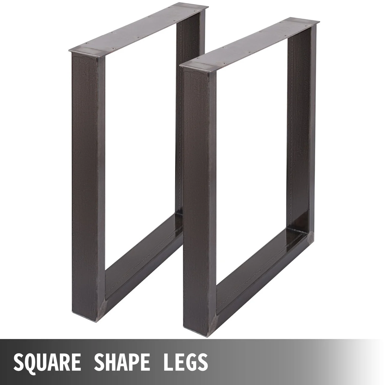 Set of 2 Steel Table Legs, 28''Height 23''Wide Dining Table Legs, Heavy Duty 3.1" Square Box Section Square Table Legs, 28x23x3.1 Inch Original Color Industrial Country Style Metal Dining Legs