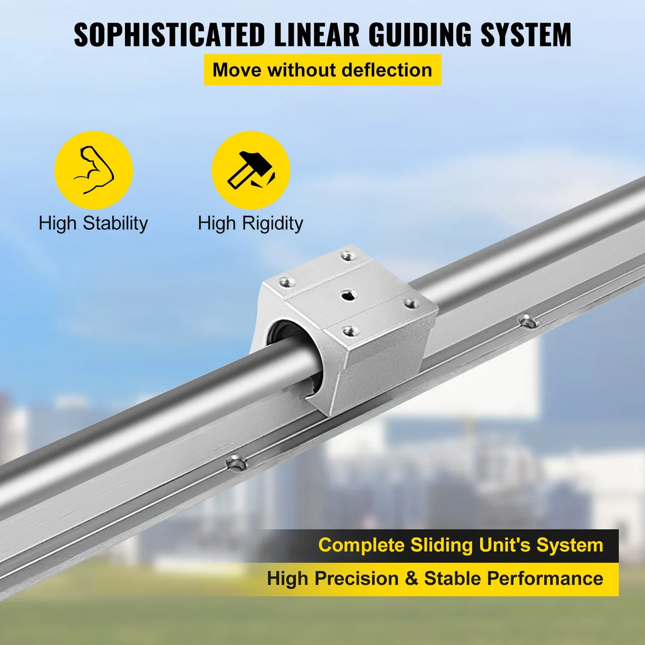 Linear Rail SBR16-1500mm 2PCs Linear Rail Shaft Rod W/ 4 SBR16UU Blocks