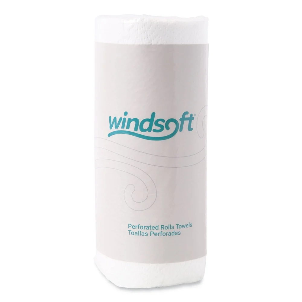 Windsoft WIN1220RL 11 in. x 8.8 in. 2-Ply Kitchen Roll Towels - White (1 Roll)