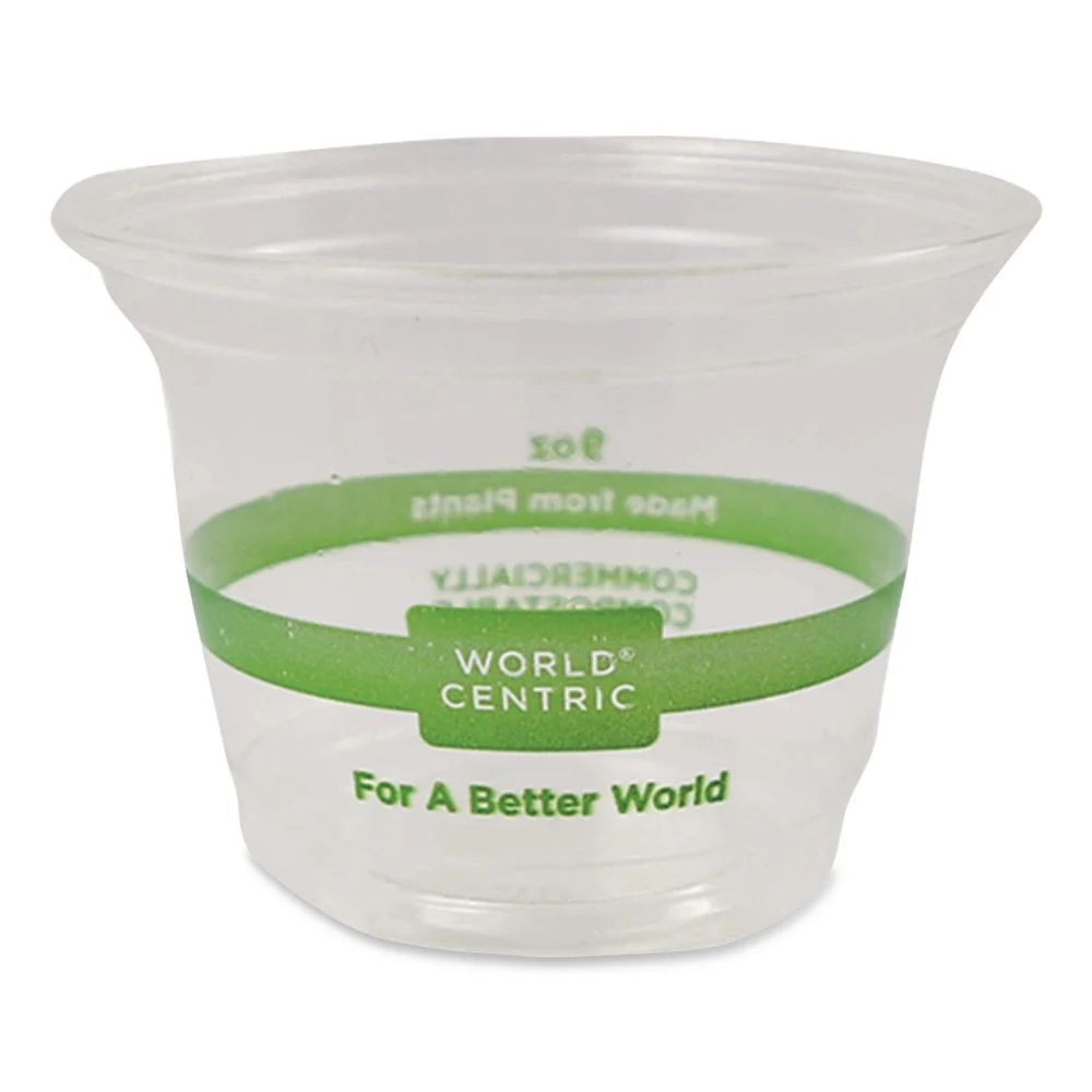 World Centric CPCS9Q 9 oz PLA Plastic Cold Cups - Clear (1000/Carton)