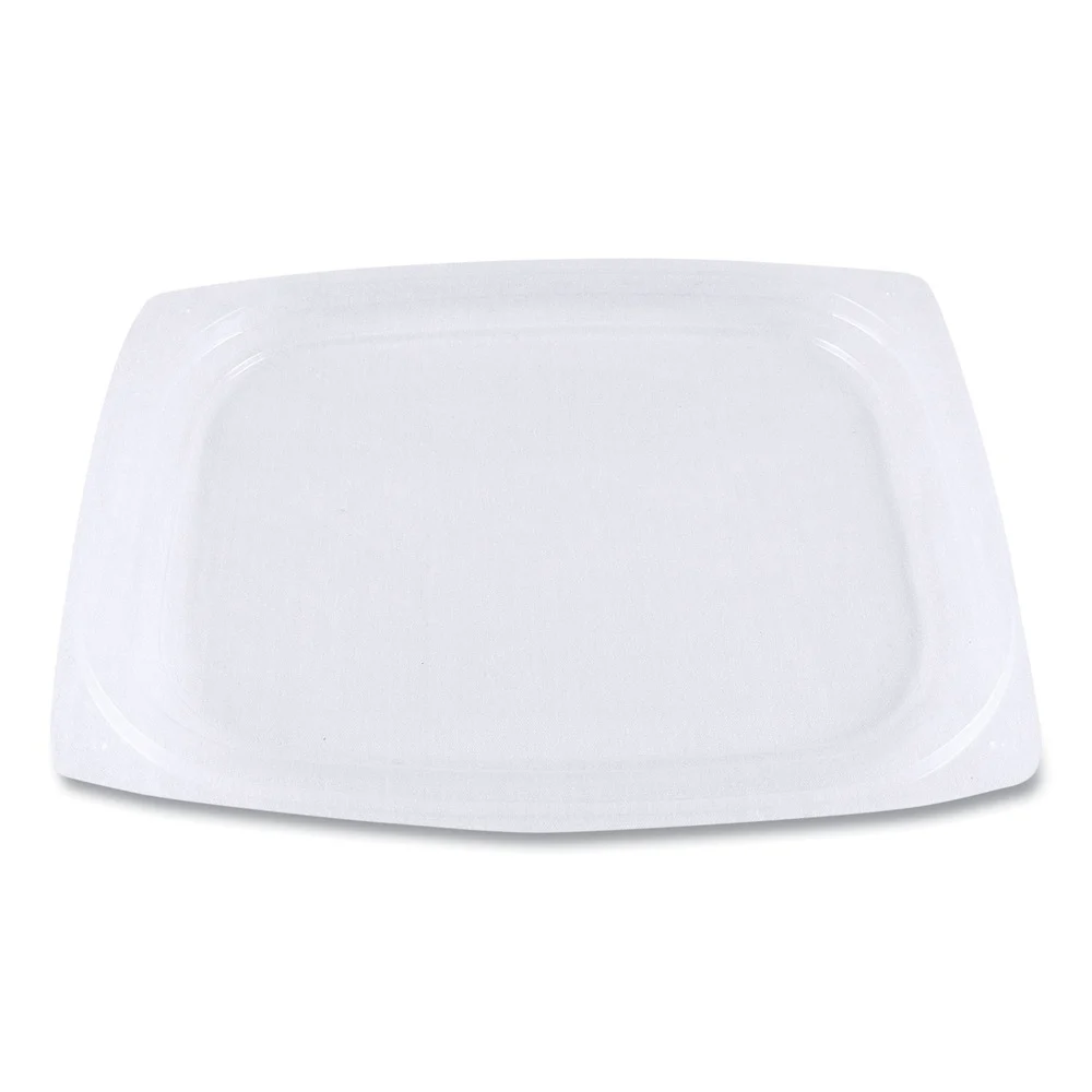 World Centric 4.8 in. x 5.9 in. x 0.3 in. PLA Rectangular Plastic Deli Container Lids - Clear (900/Carton)